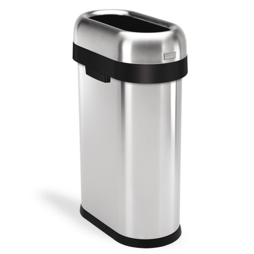 Simplehuman 50 Liter Slim Open Trash Can, Brushed Stainless Steel